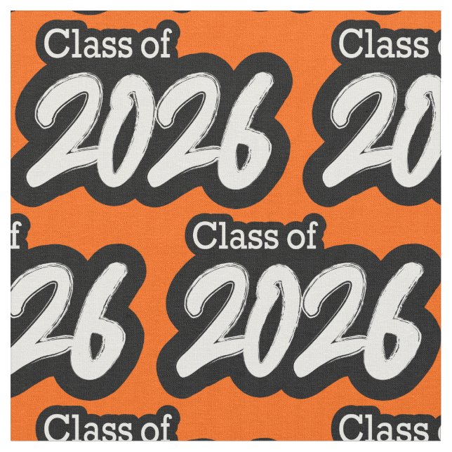 Orange 2026 års fetstilsklass tyg (Närbild)