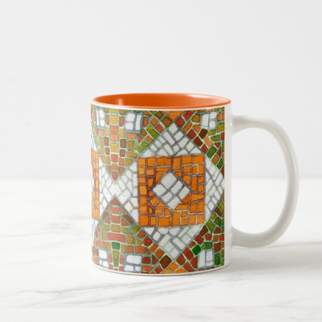 Orange 2-Ton Mugg i ÖSTERN MOSAIC (Höger)