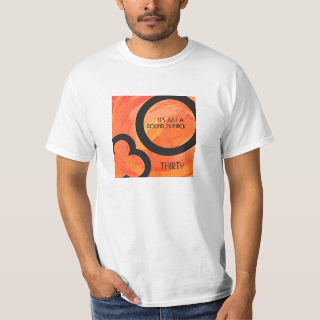 Orange 30 Födelsedag per år Tee Shirt (Framsida)