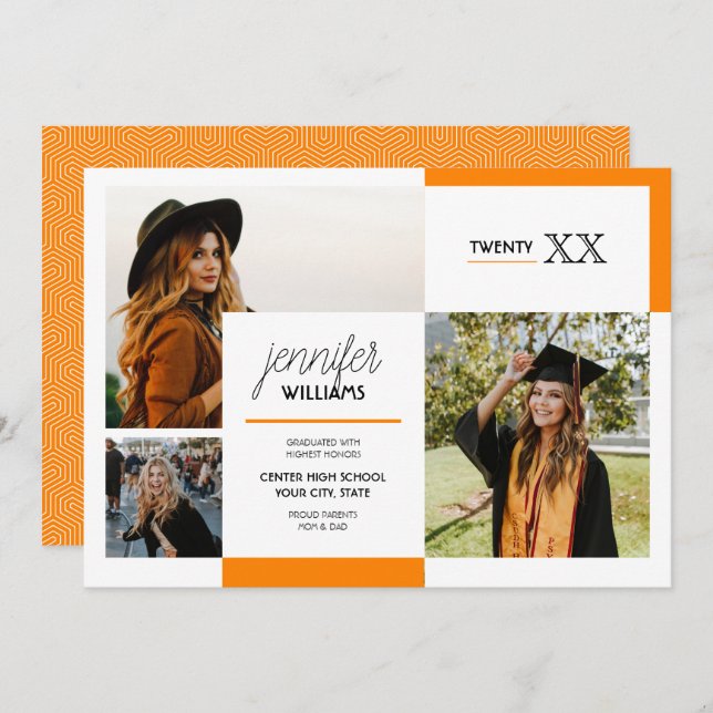 Orange 3 Meddelande om fotot Studenten (Fram/baksida)