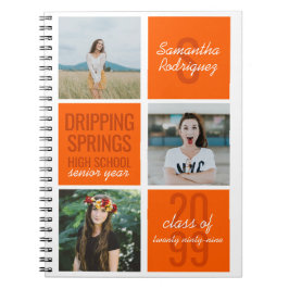 Orange 3-Photo Roliga lådor Klassårs anteckningsbo Anteckningsbok