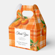 Orange 3D Handritad babystövel av citrusfrukter