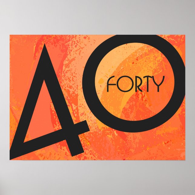 Orange 40 Födelsedag tio år Poster (Framsidan)