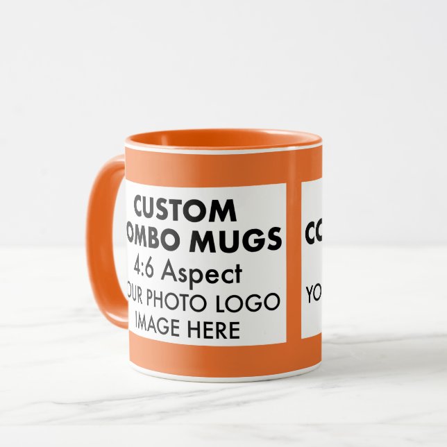 Orange 4:6 Landskap 2 x Fotoram Anpassad Combo Mugg (Framsida vänster)