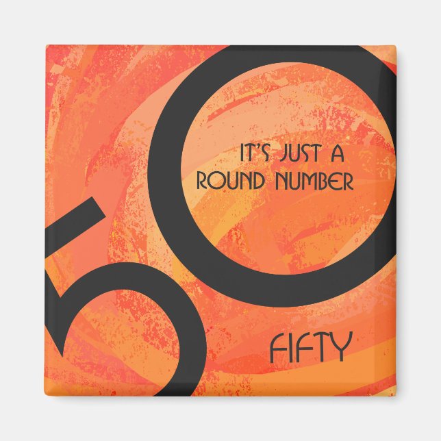 Orange 50 Födelsedag per år Magnet (Framsidan)