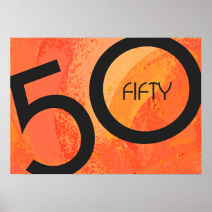 Orange 50 Födelsedag per år Poster