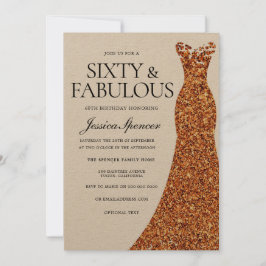 Orange - 60:e Födelsedagsfesten och Fabulous 60:e Inbjudningar