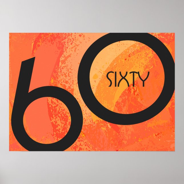 Orange 60 Födelsedag per år Poster (Framsidan)