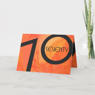Orange 70 Födelsedag per år Kort