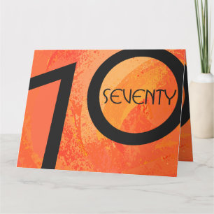 Orange 70 Födelsedag per år Kort