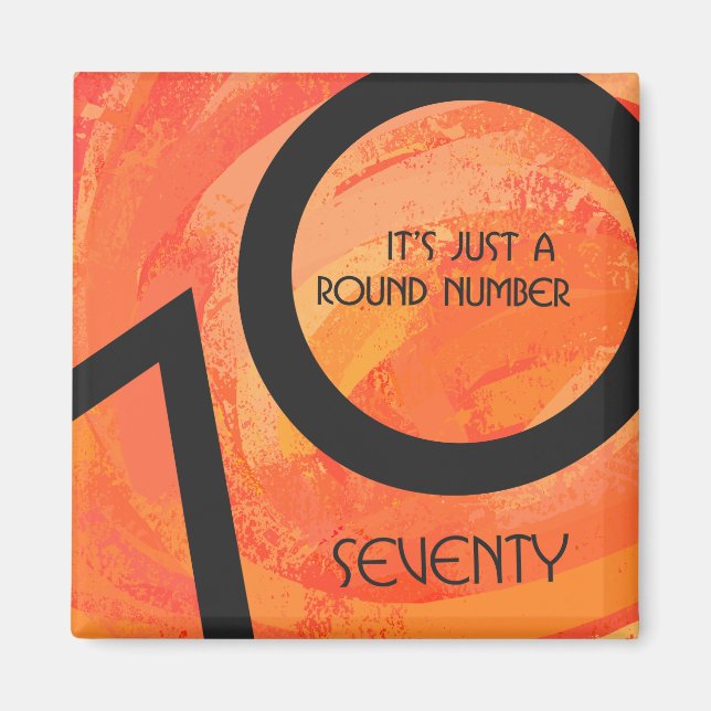 Orange 70 Födelsedag per år Magnet (Framsidan)