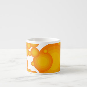 Orange 70-talsstyling cirklar som bubblor espressomugg