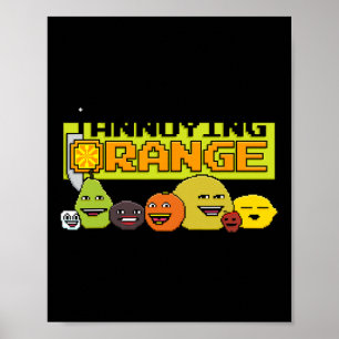 Orange 8-bitars videospel Stil Poster