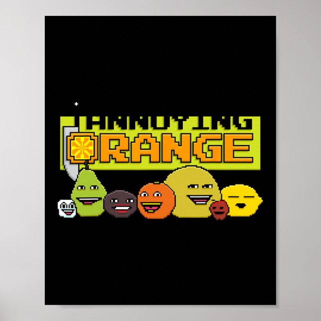 Orange 8-bitars videospel Stil Poster (Framsidan)