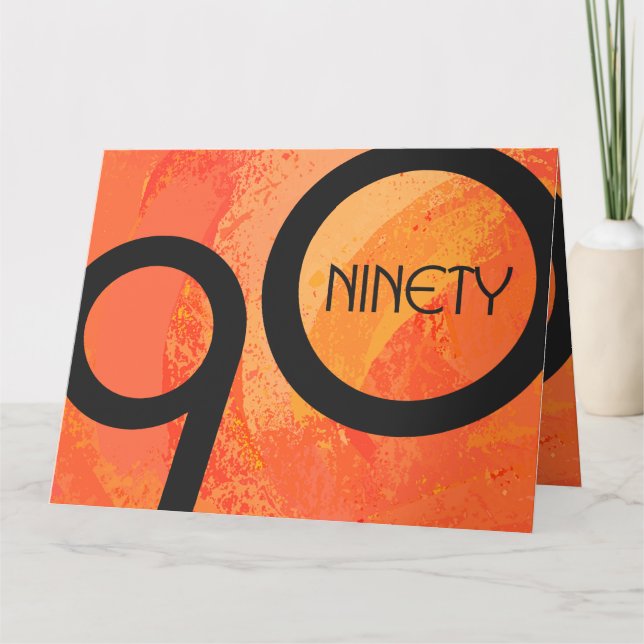 Orange 90:e födelsedag tio år kort (Framsida)