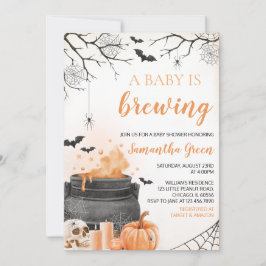 Orange A Baby brinner Halloween Baby Shower Inbjudningar