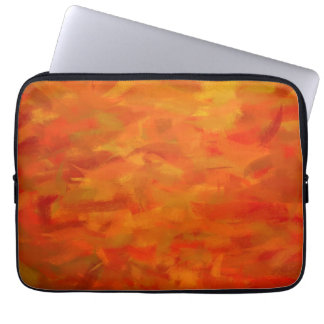 Orange Abstrakt Art. målning 2 Laptop Fodral