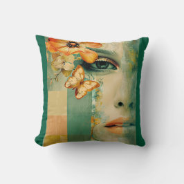 Orange Abstrakt Dekorativ kudde