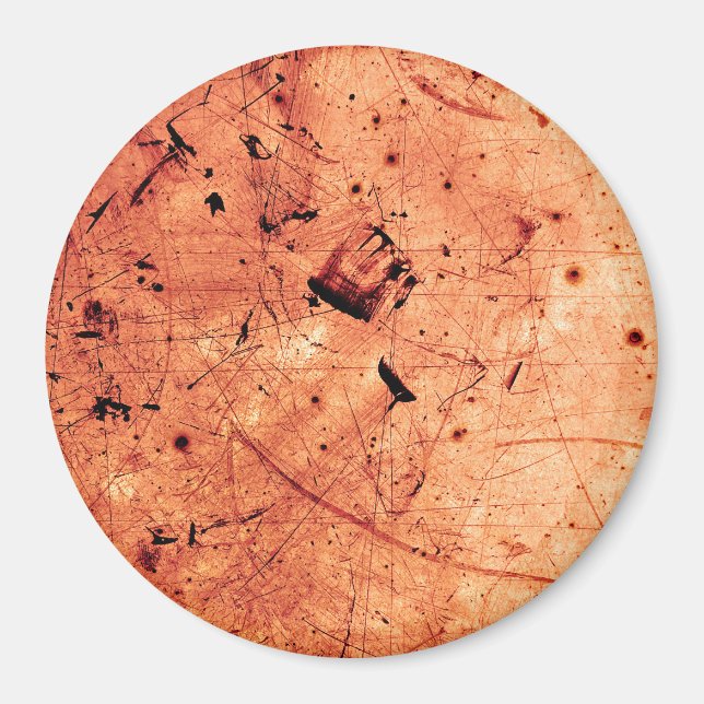 Orange abstrakt grunge contemporary konst magnet (Framsidan)