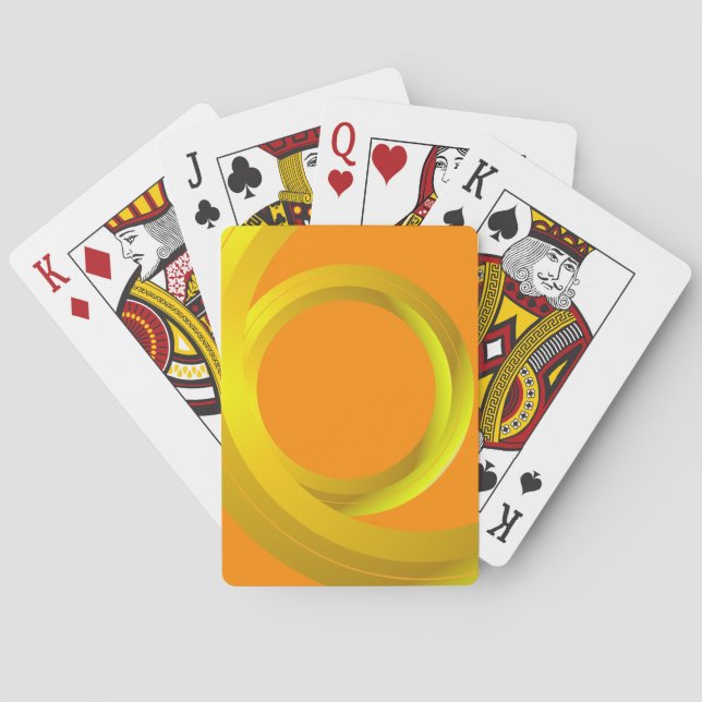 Orange Abstrakt Loopcirkel Casinokort (Baksidan)