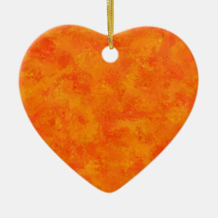 Orange Abstrakt Mönster Julgransprydnad Keramik