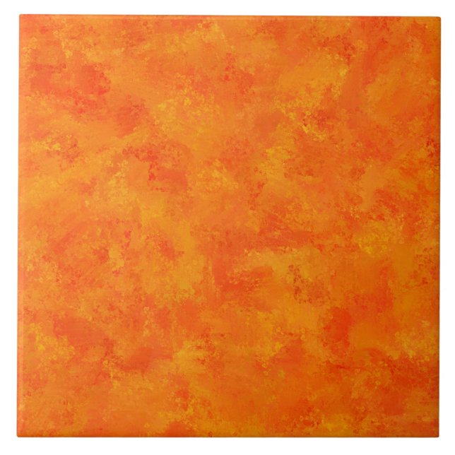 Orange Abstrakt Mönster Kakelplatta (Framsidan)