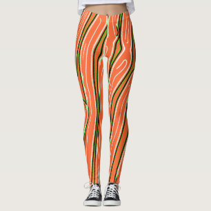Orange abstrakt mönster "Ratti_Kreativ_Arts" Leggings