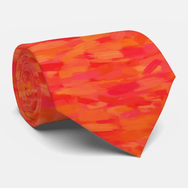 Orange Abstrakt Mönster Slips (Rullad)