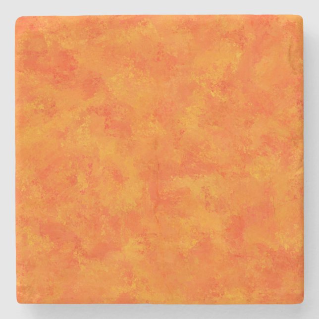 Orange Abstrakt Mönster  Stenunderlägg (Framsidan)