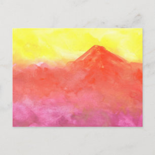 Orange Abstrakt Mountain Volcano Ligcape Vykort