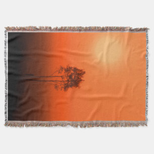 Orange afghansk pumpasoluppgång för Tangerine Filt