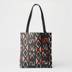 Orange afrikanskt Mudcloth samtidat stam- tryck Tygkasse