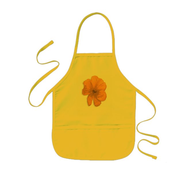 Orange Aid/PopArt Flower Barnförkläde (Framsidan)