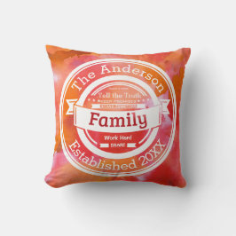 Orange Akvarell Familjeregler, Namn År Kudde