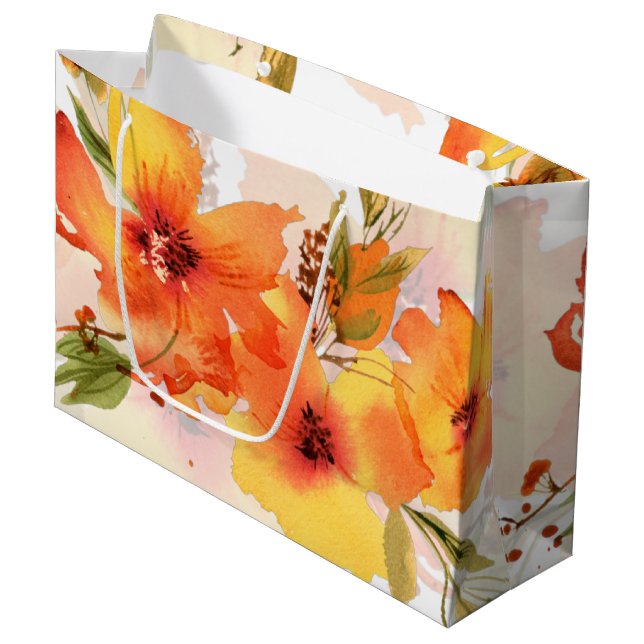Orange akvarell höstblomma (Framsidan Vinklad)