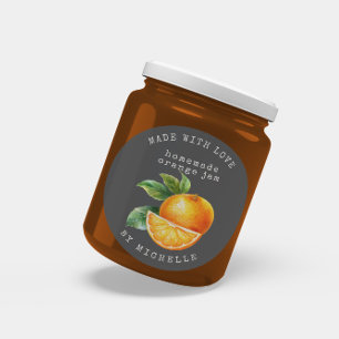 Orange akvarell Jam Etikett Konserveringsdekal