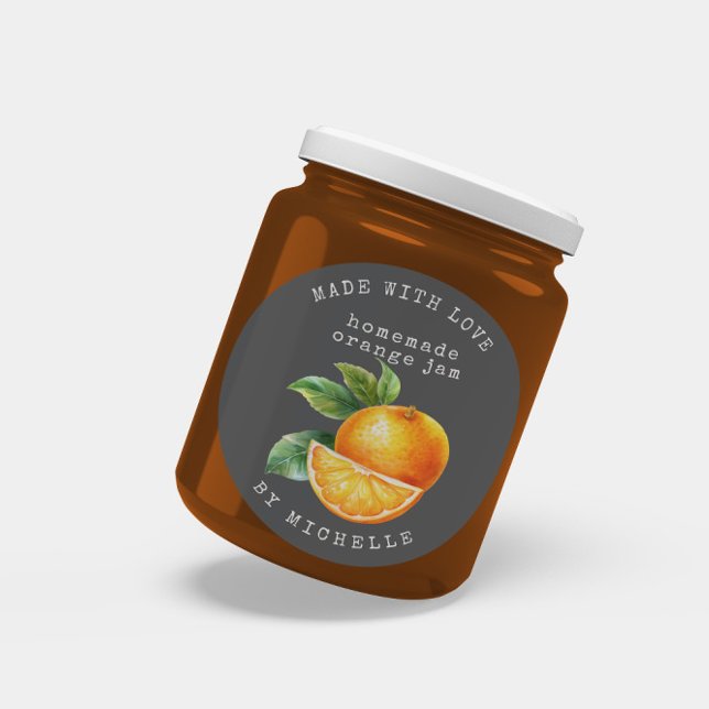 Orange akvarell Jam Etikett Konserveringsdekal (Skapare uppladdad)