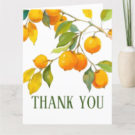 Orange akvarell tema Ljus färger Tack Kort
