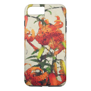Orange akvarell tigerlily 1