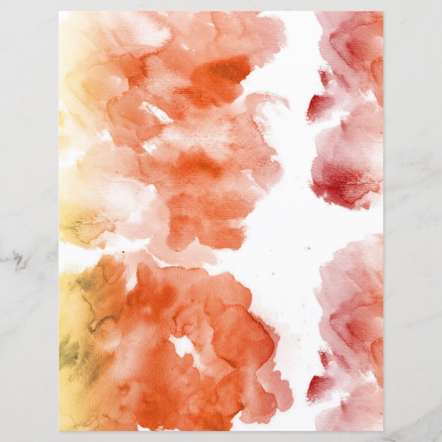 Orange akvarellfläckar mjuk pastell scrapbook  (Framsida)