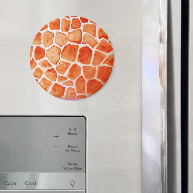 Orange akvarellgirafftryck  magnet (In Situ (Fridge))