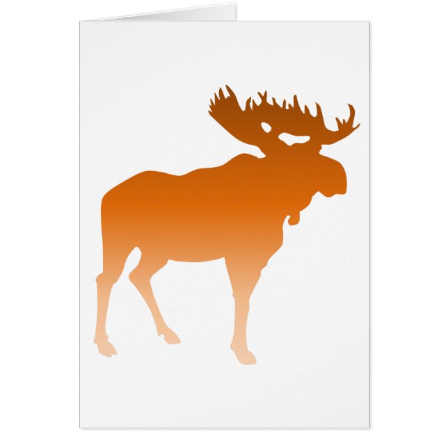 Orange älg hälsningskort (Framsidan)