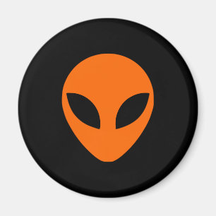 Orange Alien Head Magnet