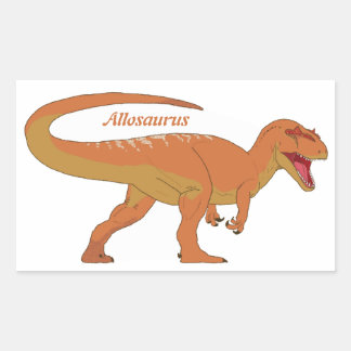 Orange Allosaurus-Höger Rektangulärt Klistermärke