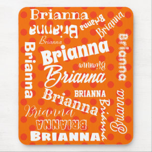 Orange Älskare Polka Doted Personlig Ord Art Musmatta