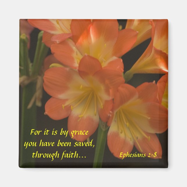 Orange Amaryllis Magnet (Framsidan)