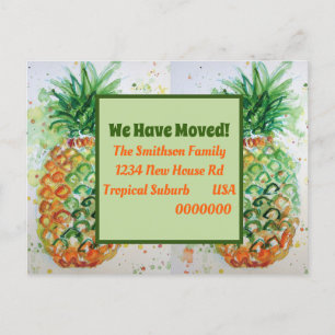Orange Ananas Tropiska Nya adress Flytta Vykort