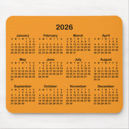 Orange and Black 2026 Calendar Musmatta