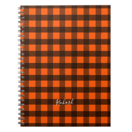 Orange and Black Checker Anteckningsbok