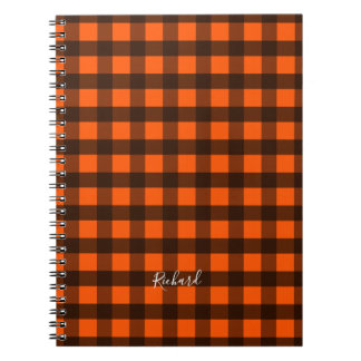 Orange and Black Checker Anteckningsbok